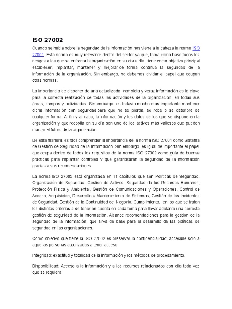 La guía de buenas prácticas de ISO 27002 para la implementación de ...