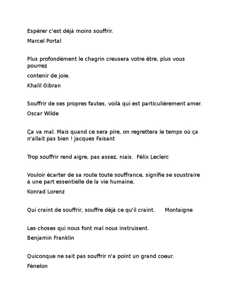 Citation Souffrance Souffrance Bonheur