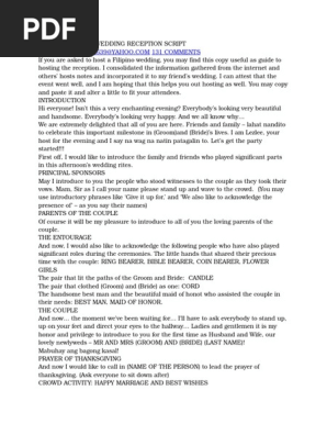 Opening Prayer For Wedding Reception Tagalog Wedding Designing