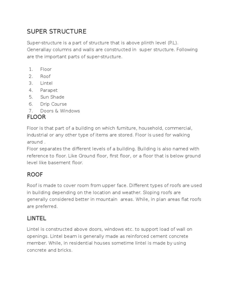Super Structure | PDF | Structural Engineering | Wall