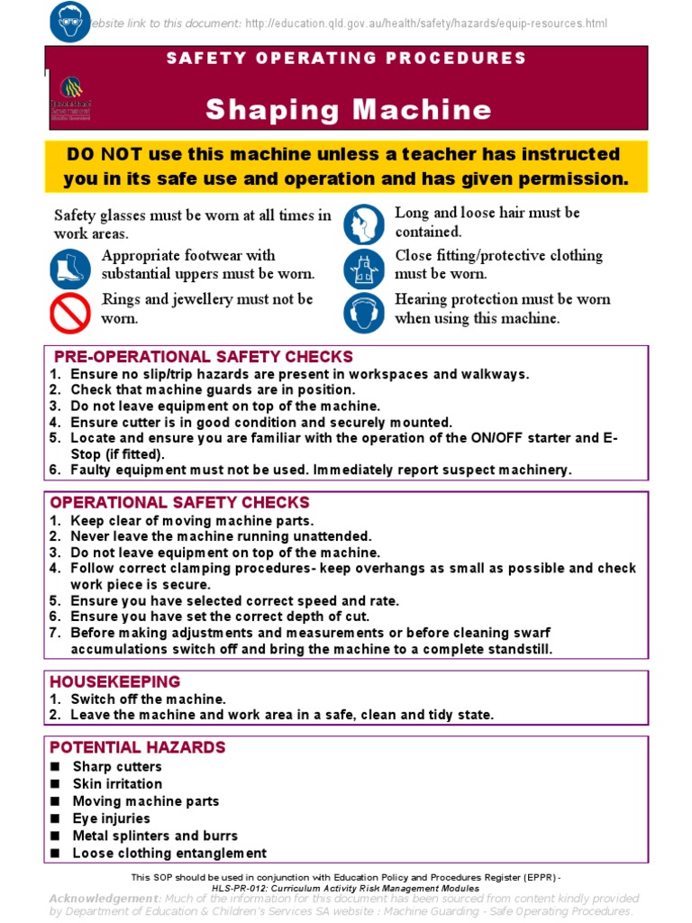 Lathe Machine Safety Operating Procedure PDF Personal