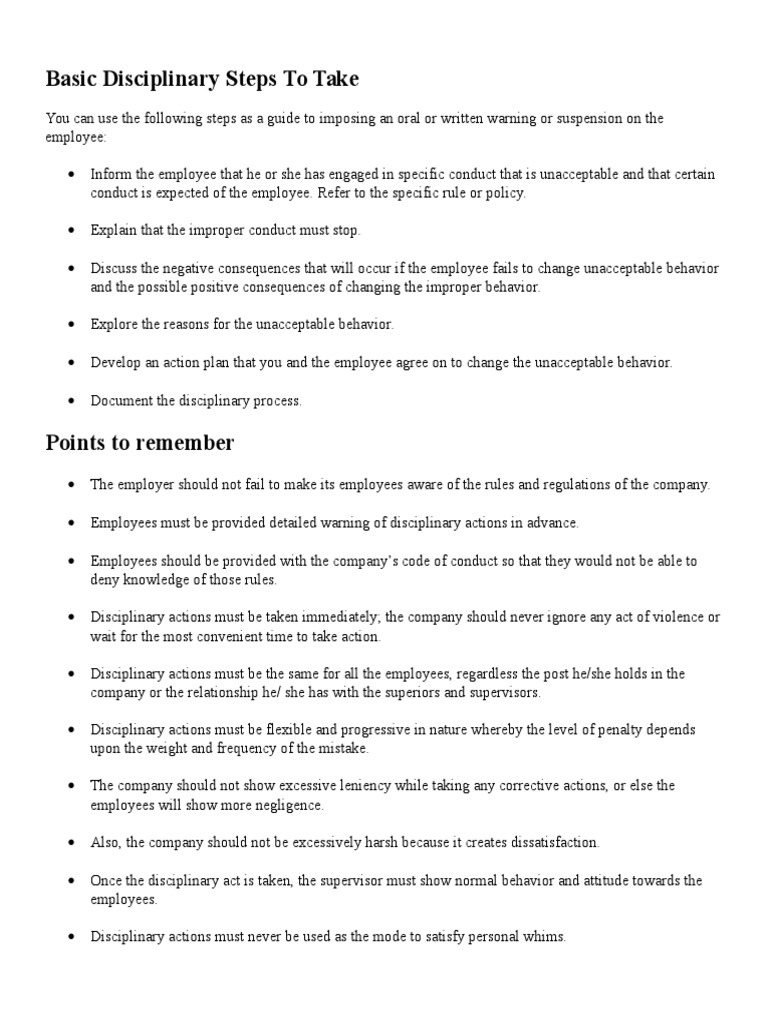 The Hot Stove Rule Punishments Employment