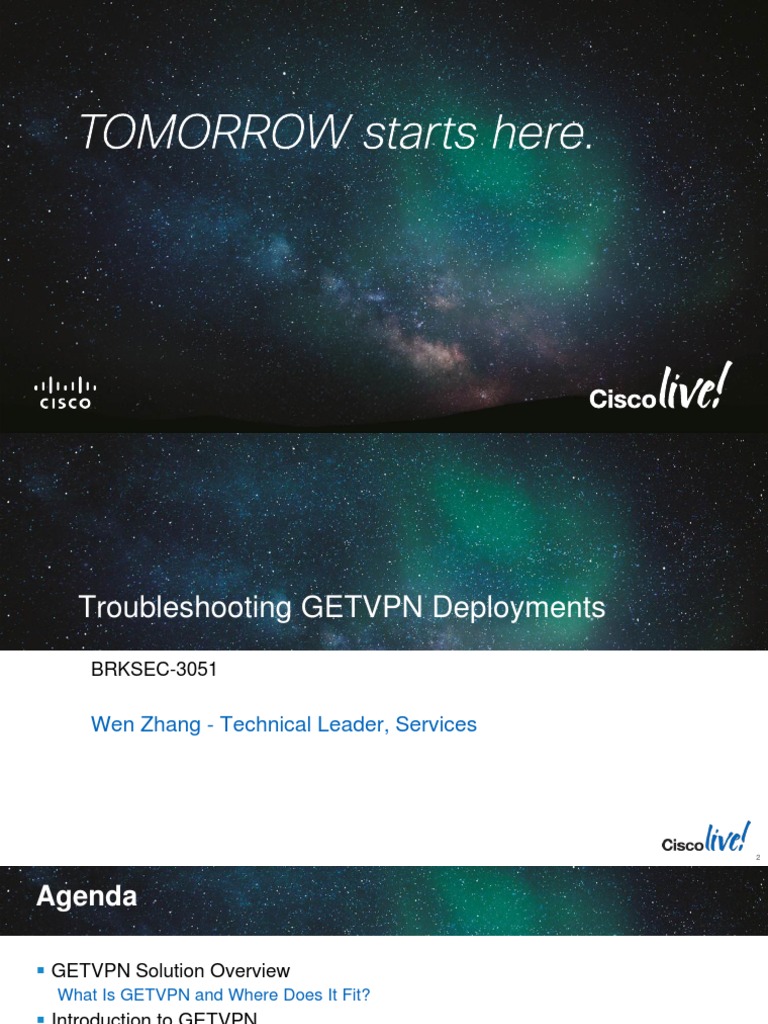 Troubleshooting GETVPN Deployments - BRKSEC-3051 | PDF | Virtual Private  Network | Multicast