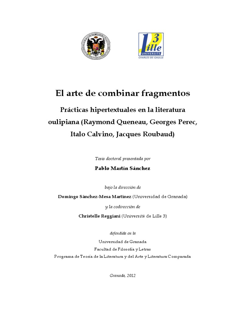 Tesis Oulipo PDF Diccionario Hipertexto