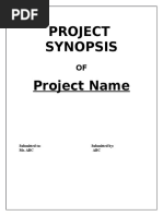 Project Synopsis Project Name