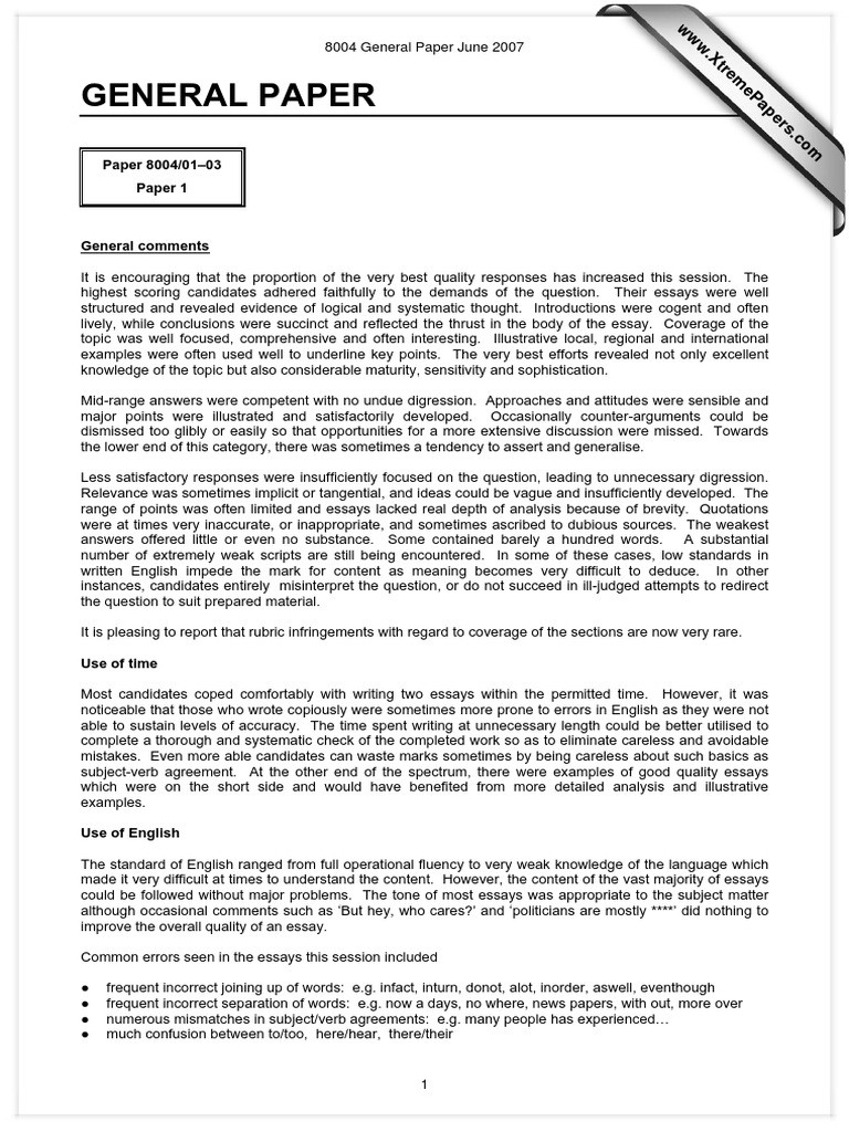 Good general paper essays