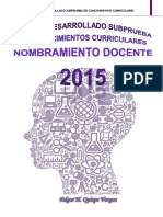 Temario Desarrollado - Sub Prueba Conocimientos Curriculares - 2015