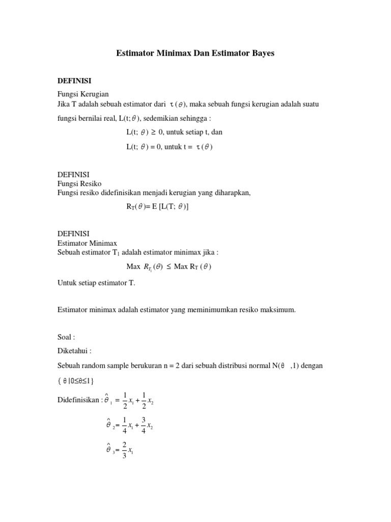 Estimator Bayes PDF | PDF | Metode & Bahan Ajar | Sains & Matematika