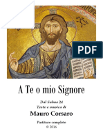 A Te o Mio Signore Spartiti Completi