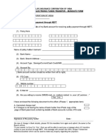 NEFT Mandate Form For Your LIC Policies PDF