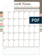 !!! Worksheet Calendar Blank-Fillable PDF