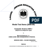 SSC I Computer Science NOTES by Usman Javed