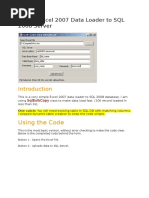 Excel 2007 Data Loader To SQL 2008 Server