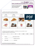 Gs Countable and Uncountable Nouns - Exercises 2 PDF