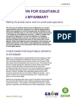A New Dawn For Equitable Growth in Myanmar? Making The Private Sector Work For Small-Scale Agriculture