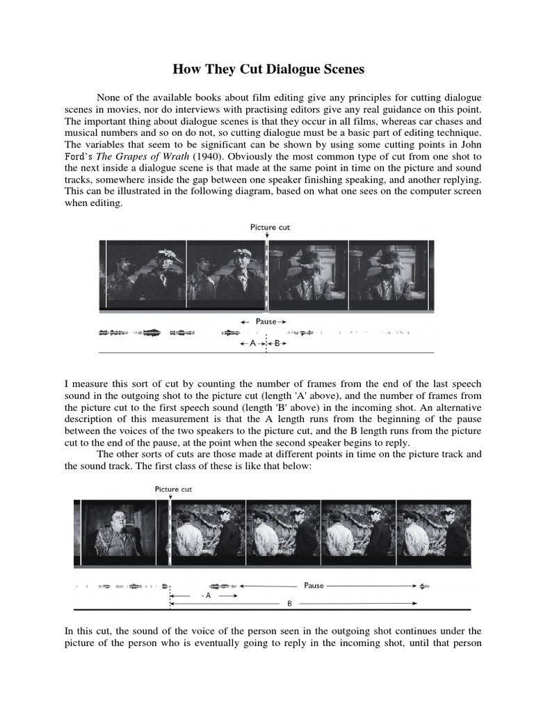 Cutting Techniques for Dialogue Scenes | PDF | Leisure