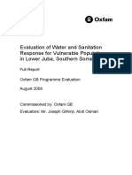 Evaluation of Water and Sanitation Response For Vulnerable Populations in Lower Juba, Southern Somalia