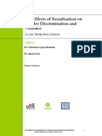 The Effects of Socialization On Gender Discrimination and Violence: A Case Study From Lebanon