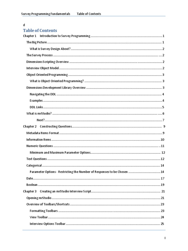Survey Programming Fundamentals | PDF | Survey Methodology | Object ...