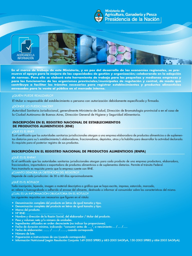 COPAL - Folleto Registro RNPA RNE | PDF | Alimentos | Producto (Negocio)