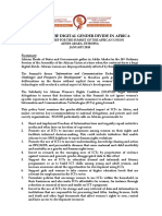 Bridging The Digital Gender Divide in Africa: A Policy Brief For The Summit of The African Union, Addis Ababa, Ethiopia, January 2010