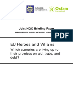 EU Heroes and Villains: Which Countries Are Living Up To Their Promises On Aid, Trade and Debt?