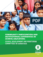 Community Participation and Institutional Experiences in School Education: School Development and Monitoring Committees in Karnataka