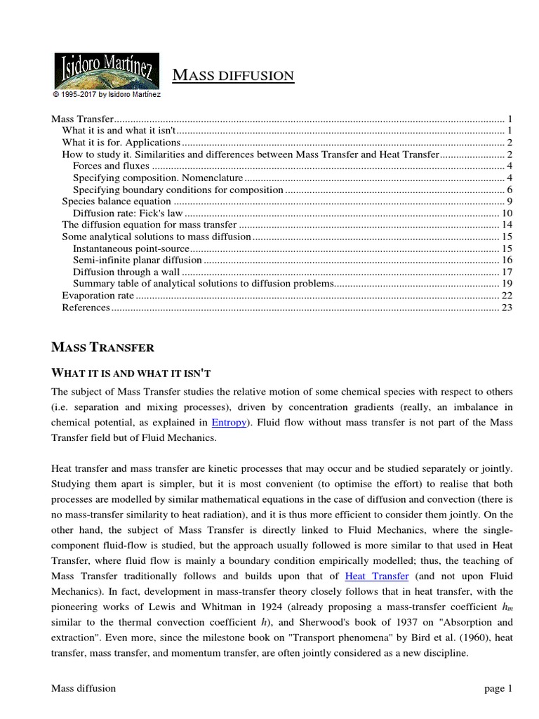 Mass Transfer | PDF
