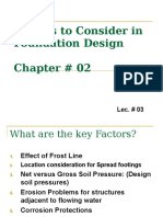 Factors To Consider in Foundation Design Chapter # 02
