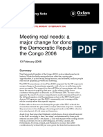 Meeting Real Needs: A Major Change For Donors To The Democratic Republic of The Congo