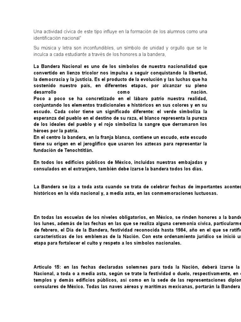 Frases Cèlebres Honores A La Bandera | PDF