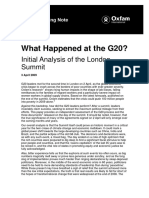 What Happened at The G20? Initial Analysis of The London Summit