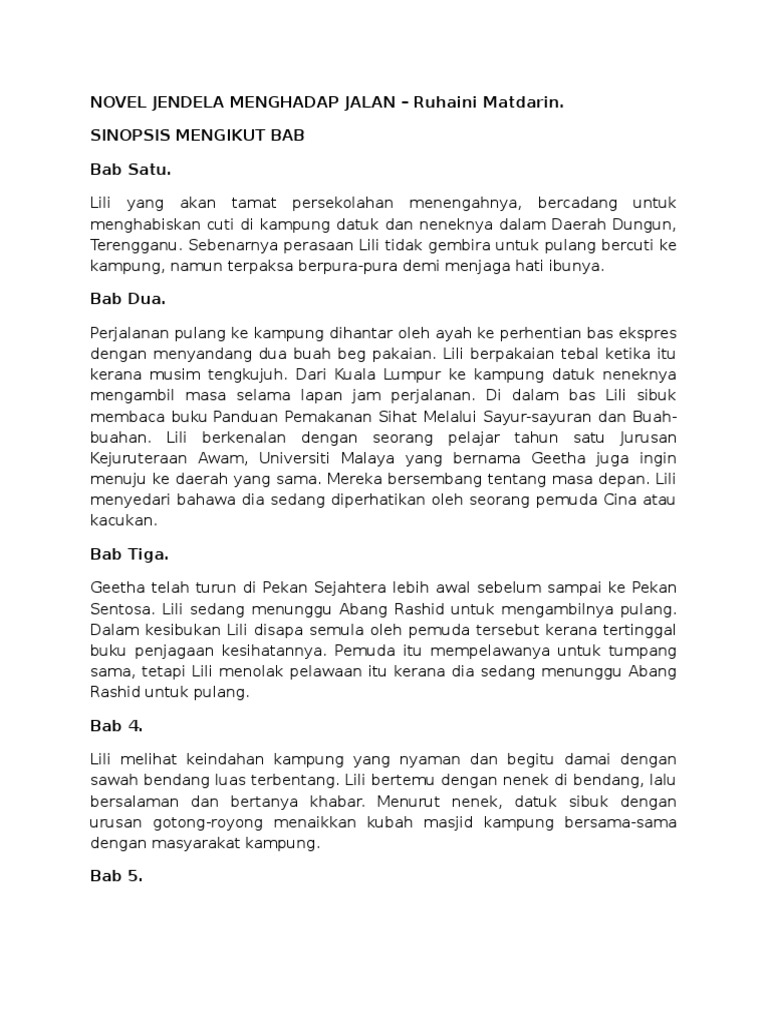 Novel Jendela Menghadap Jalan1