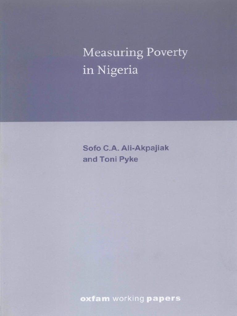 Measuring Poverty in Nigeria | PDF | Poverty Reduction Strategy Paper ...