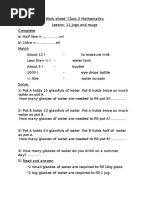 Class 4 Jugs and Mugs Worksheets | PDF | Litre | Metrology