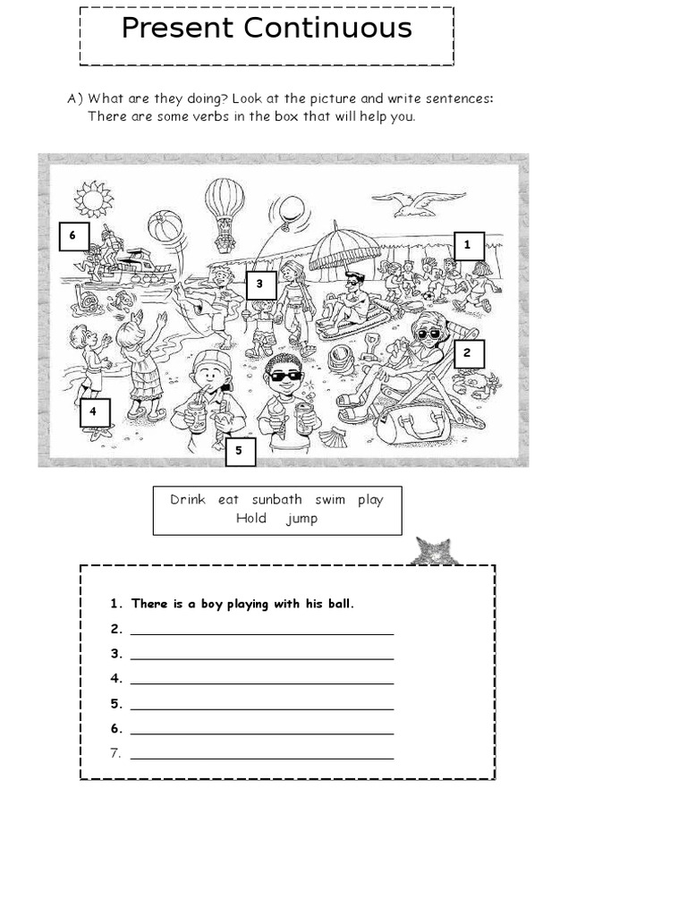 Present Continuous Activities Worksheet | PDF | Sports & Recreation ...