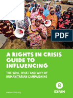 A Rights in Crisis Guide To Influencing: The Who, What and Why of Humanitarian Campaigning