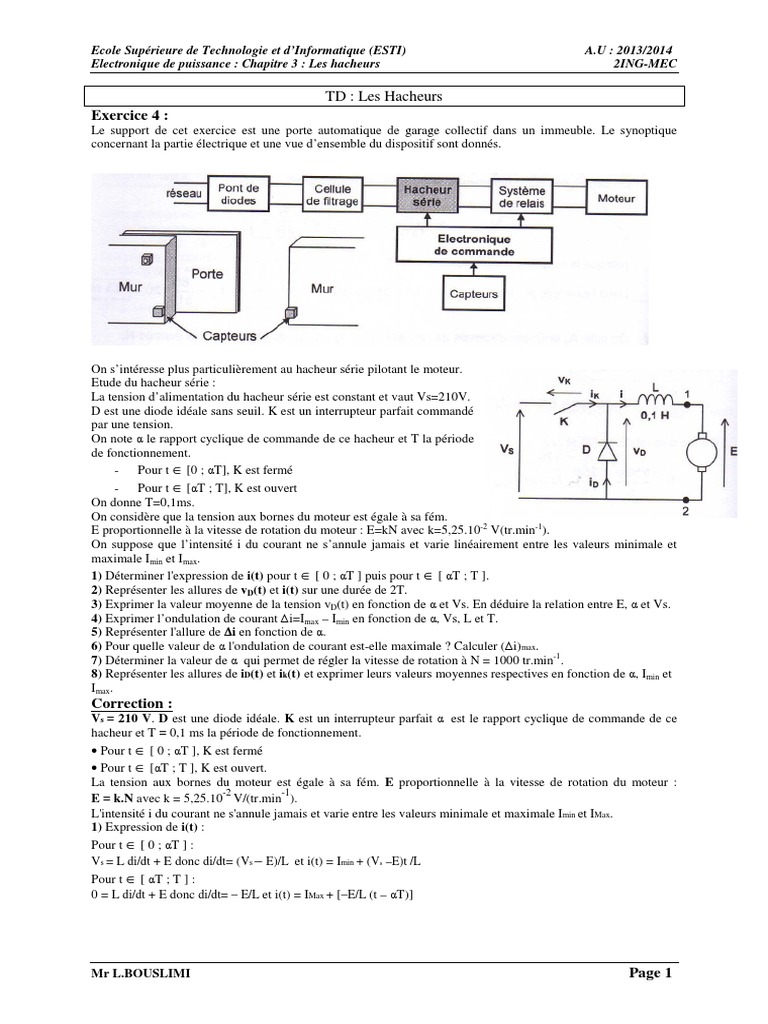TD HACHEUR Corrige PDF | PDF | Électricité | Électromagnétisme