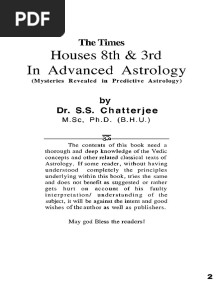 Jyotish - Houses 8 and 3 in Advanced Astrology - KP Horary - Chatterjee PDF
