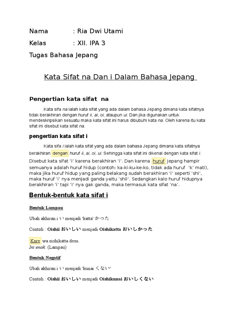Tugas Bahasa Jepang