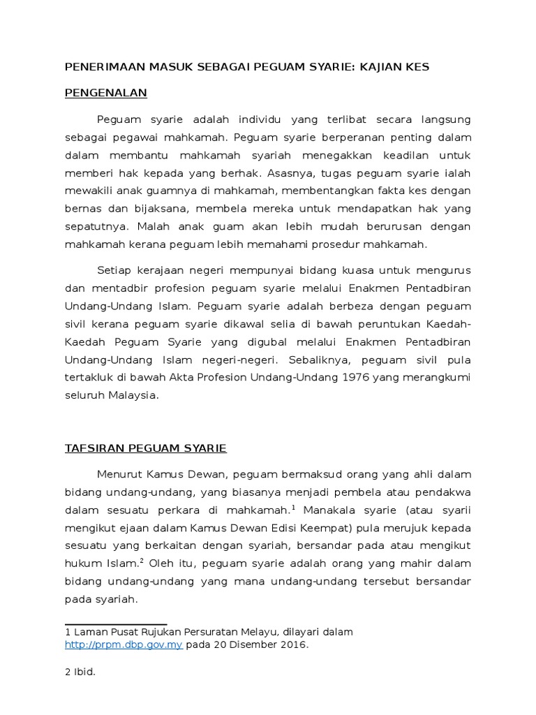 Penerimaan Masuk Sebagai Peguam Syarie Pdf