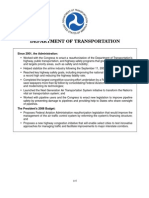 Department of Transportation: Since 2001, The Administration