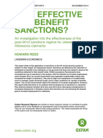 How Effective Are Benefits Sanctions? An Investigation Into The Effectiveness of The Post-2012 Sanctions Regime For Jobseeker's Allowance Claimants