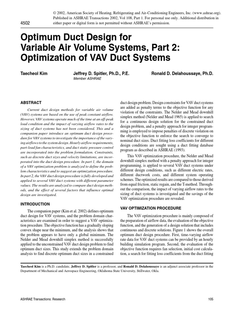 Ashrae example.pdf Duct (Flow) Mathematical Optimization