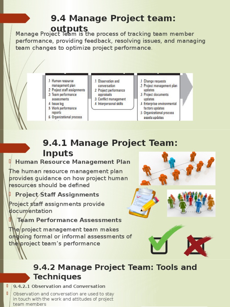 9.4 Manage Project Team | PDF | Project Management | Performance Appraisal
