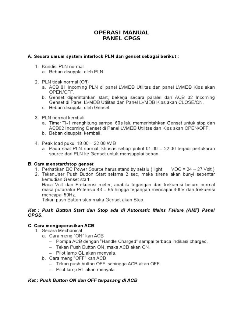 Panduan Operasi Manual CPGS | PDF