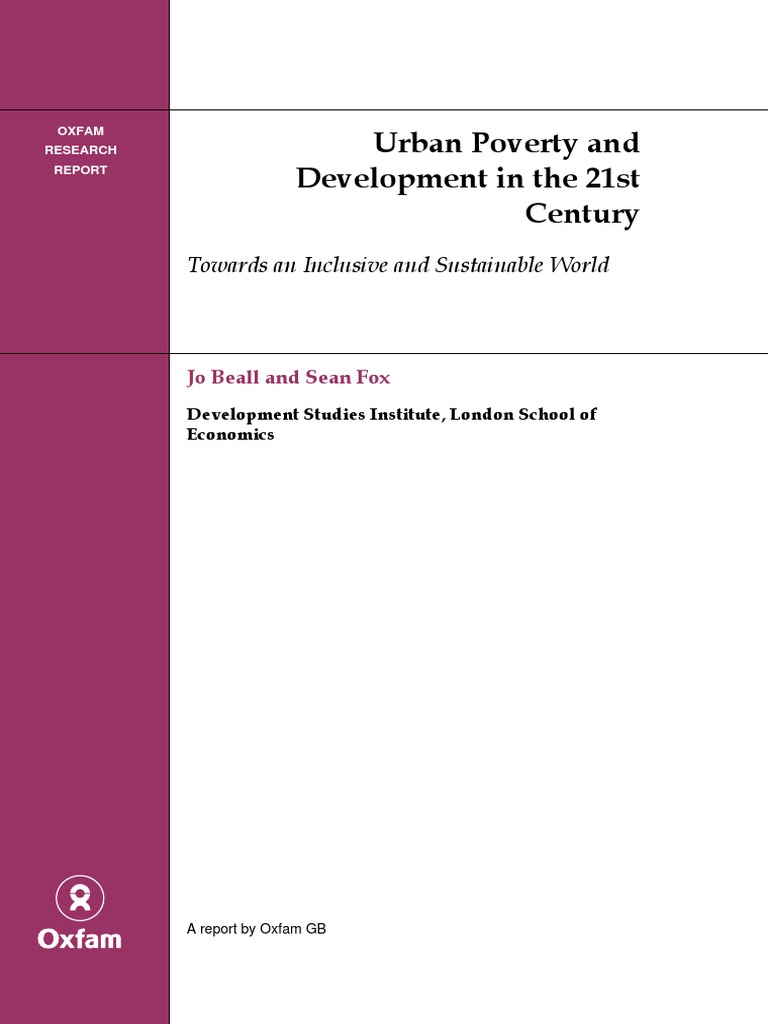 Urban Poverty and Development in The 21st Century: Towards An Inclusive ...