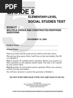 Nov 2009 Grade 5 Social Studies Test