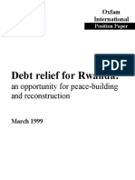 Debt Relief For Rwanda: An Opportunity For Peacebuilding and Reconstruction