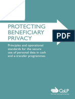 Protecting Beneficiary Privacy: Principles and Operational Standards For The Secure Use of Personal Data in Cash and E-Transfer Programmes